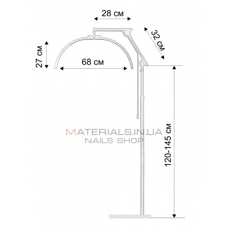 Безтіньова підлогова LED-лампа на штативі F-800B, 45 Вт, Біла Безтіньова підлогова LED-лампа на штативі F-800B, 45 Вт, Біла