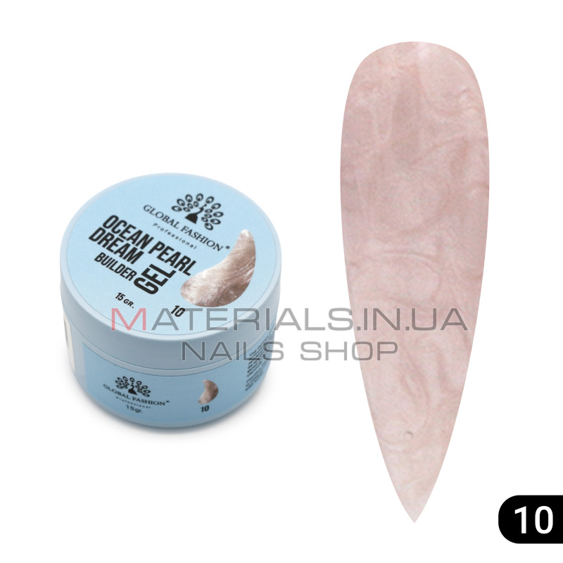 Гель для моделювання нігтів 15 г,  Ocean Pearl Dream Builder Gel 10