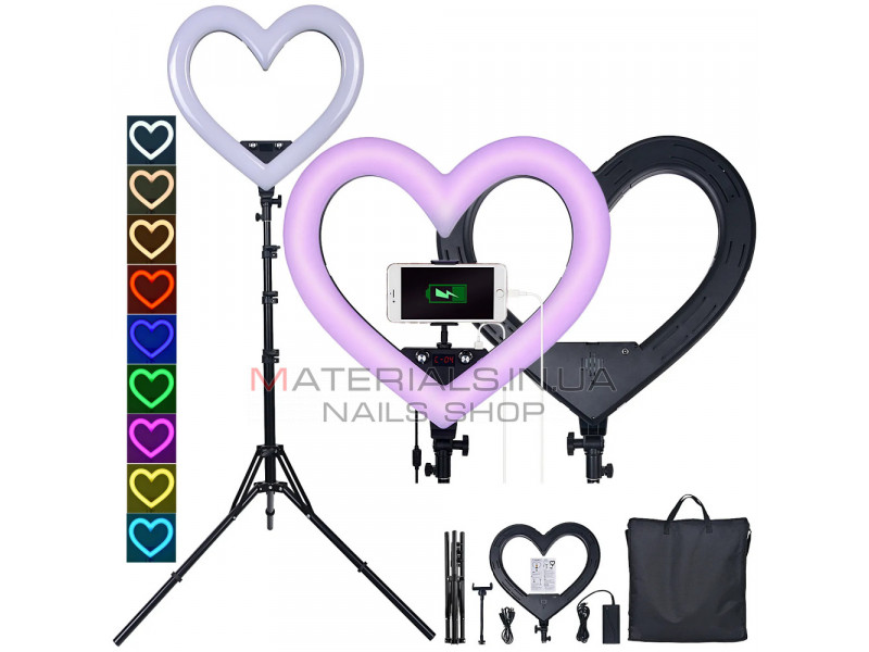 Heart Shaped Light RGB LED 48 cm 19" 268 Lights 68 RGB ZB-48