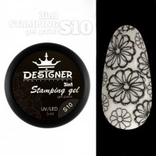 Stamping Gel Paint 3в1 (S10 Темно-сірий), 5 мл. - Гель фарба Дизайнер