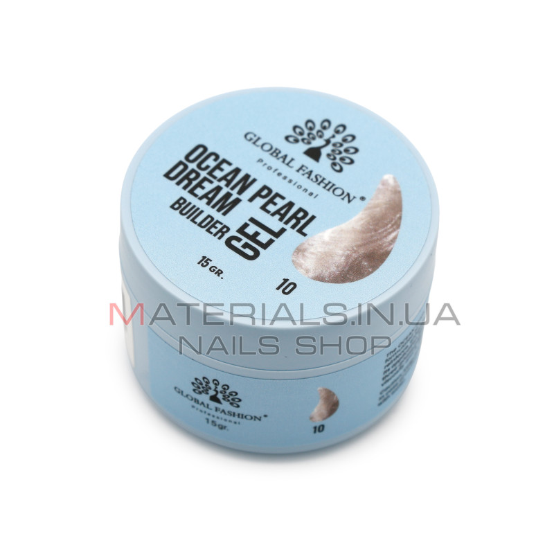 Гель для моделювання нігтів 15 г,  Ocean Pearl Dream Builder Gel 10