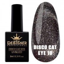 Светоотражающий гель-лак Disco Cat Eye №10, 9 мл., Дизайнер (Кошачий глаз)