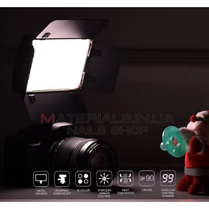 LED-відеосвітло PT-15B PRO, II 15 Вт, колірна температура 3200-5600 K/1500LM/акумулятор F-550/2400 мА·год+зарядний пристрій (145*95*22 мм)