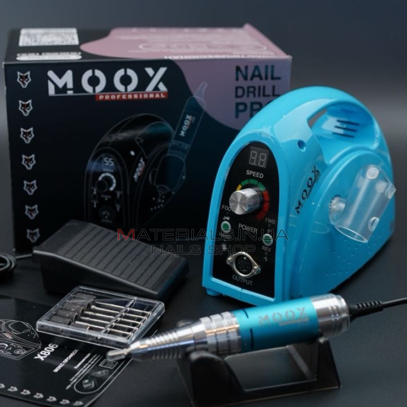 Фрезер Мокс X806 (Light blue) на 55 000 об./мин. и 80W. для маникюра и педикюра Фрезер Мокс X806 (Light blue) на 55 000 об./мин. и 80W. для маникюра и педикюра