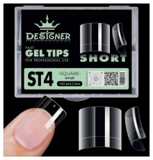 Short fast gel tips (ST4 Square small) - Гелеві тіпси Дизайнер, 120 шт/уп