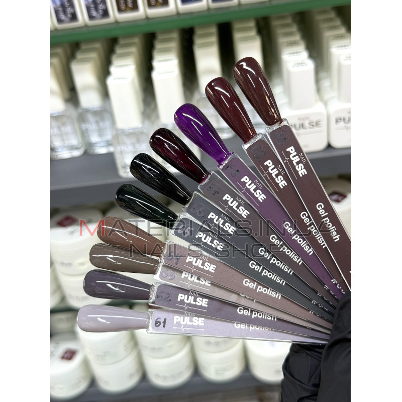 Гель-лак NAIL PULSE Gel Polish №67, 8 мл вітражний темний баклажан