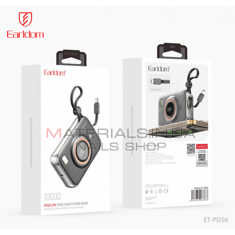Power Bank Earldom ET-PD56, 10000 мА·год — Black