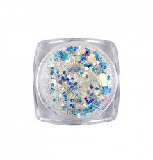 Декор для ногтей Starlet Professional блестки с конфетти DT-04, цвет голубой с перламутром