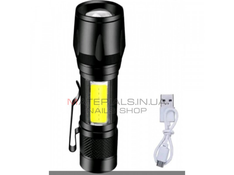 Акумуляторний LED фонарик 512 OSL/COB металл USB