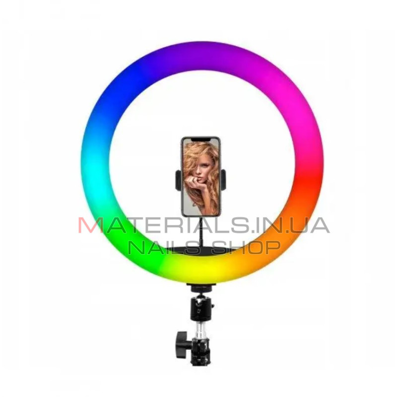 Кільцева лампа MJ-26 RGB, 26см