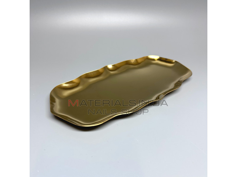Лоток для інструментів металевий, 218х110х10 мм, фігурний, колір золото