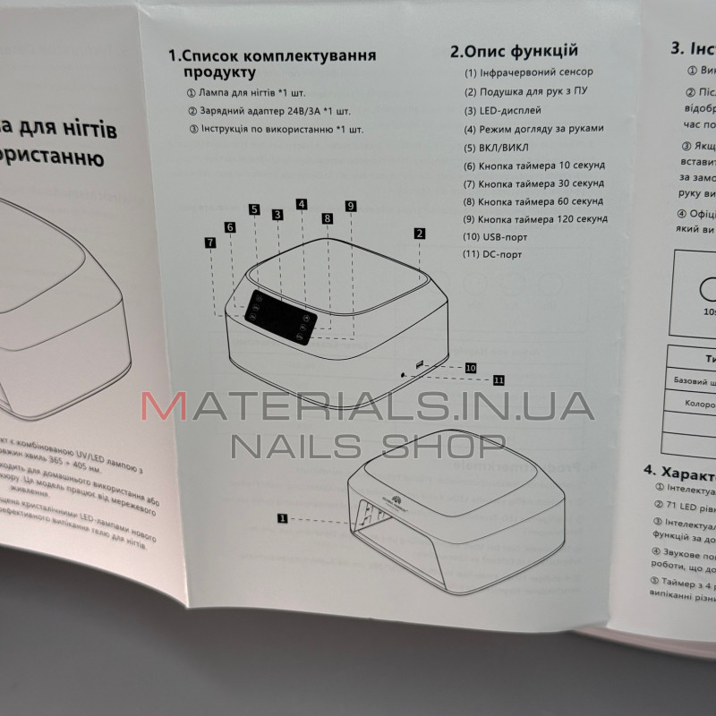 Лампа для манікюру UV/LED Global Fashion GFL-L2 Pro 80 Вт (71 LED) інтелектуальна