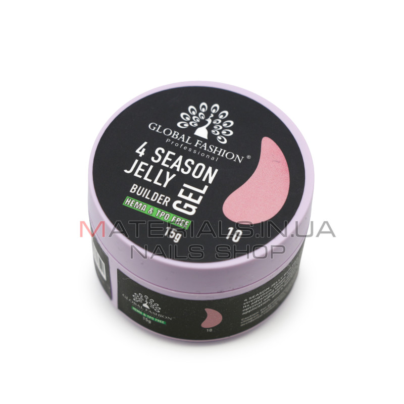 Гель для моделювання нігтів 15 г, 4 Season Jelly Builder Gel, 10