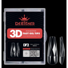 Diamond Fast Gel Tips (DF2 Ballerina medium) - гелеві типси Дизайнер 140 шт/уп