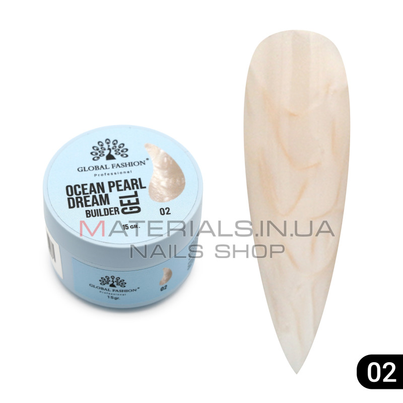 Гель для моделювання нігтів 15 г, Ocean Pearl Dream Builder Gel 02