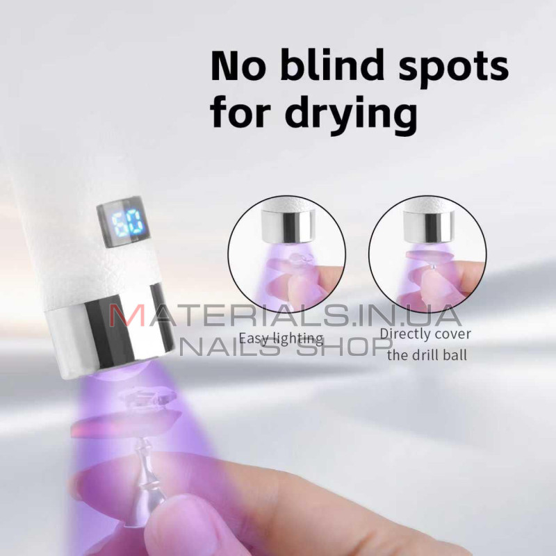 Лампа для манікюру 5 W UV/LED GFL-AI 2 Pro на акумуляторі з USB, біла