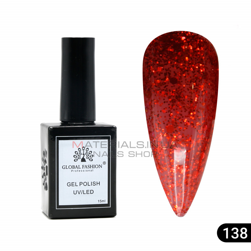 Гель лак Global Fashion, Gel polish 15 ml, 138