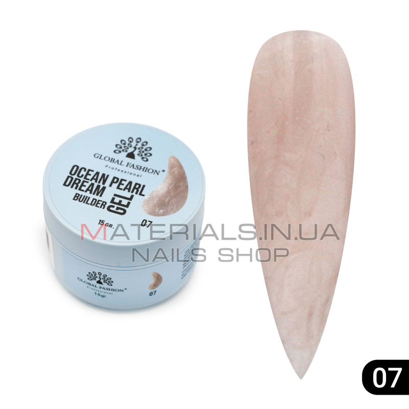 Гель для моделювання нігтів 15 г, Ocean Pearl Dream Builder Gel 07