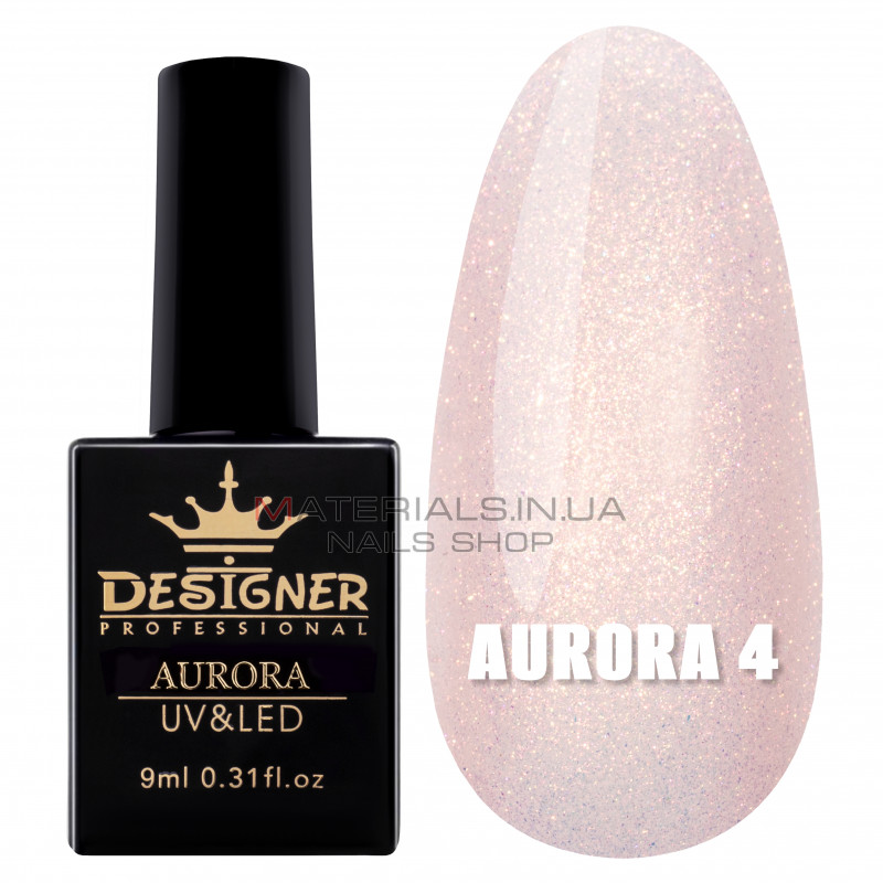 Гель-лак для дизайна Aurora Designer c эффектом втирки, 9 мл. №4 Гель-лак для дизайна Aurora Designer c эффектом втирки, 9 мл. №4