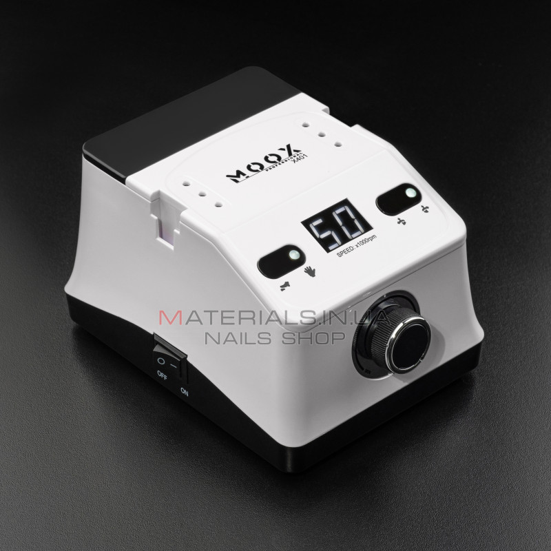 Фрезер Мокс X401 (Білий) на 50 000 об/хв. та 70W. для манікюру та педикюру Фрезер Мокс X401 (Білий) на 50 000 об/хв. та 70W. для манікюру та педикюру