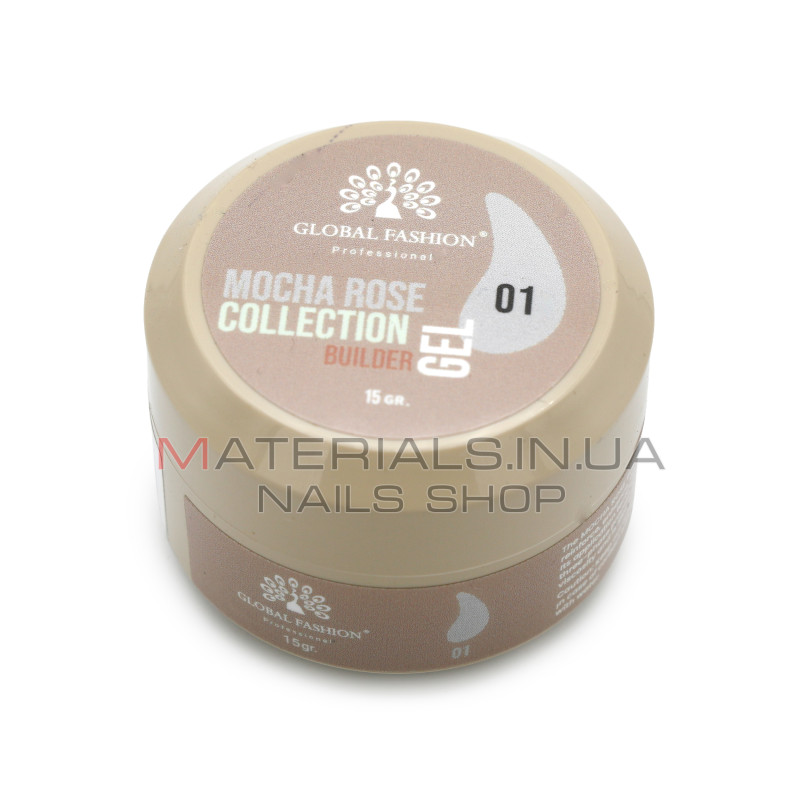 Гель для моделювання нігтів 15 гр, Mocha Rose Builder Gel 01