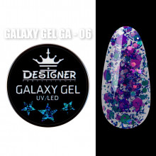 Galaxy Gel Глиттерный гель Designer Professional с блестками, 10 мл. GA-06