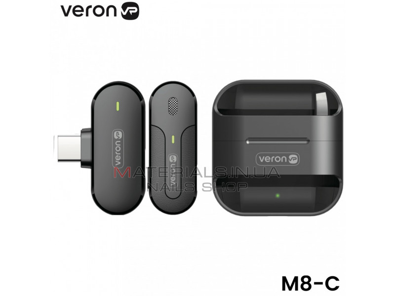 Беспроводной микрофон для телефона USB C — Veron M8-C  c кейсом зарядки