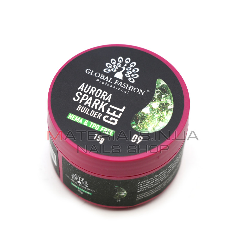 Гель для моделювання нігтів 15 г, Aurora Spark Builder gel 09
