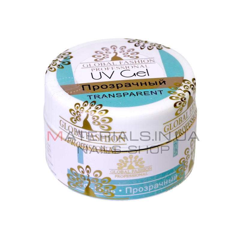 Гель для нарощування нігтів, прозорий, Global Fashion Clear, 15 г.
