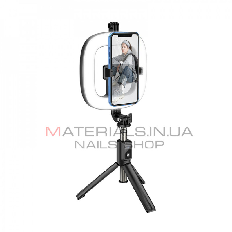 Монопод Tripod Hoco LV03 Plus, заповнювальне світло, 0,10 м — black