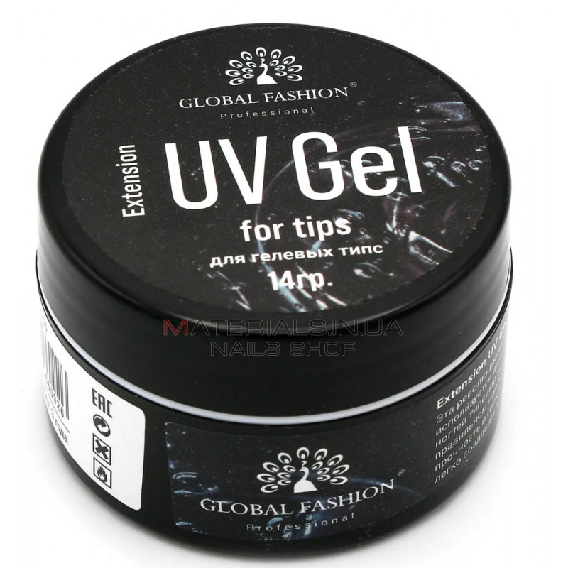 Гель для гелевых типс Global Fashion Extension UV Gel For Tips, 14 г Гель для гелевых типс Global Fashion Extension UV Gel For Tips, 14 г
