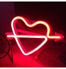 Ночной светильник — Neon Sign — Red Arrow Heart