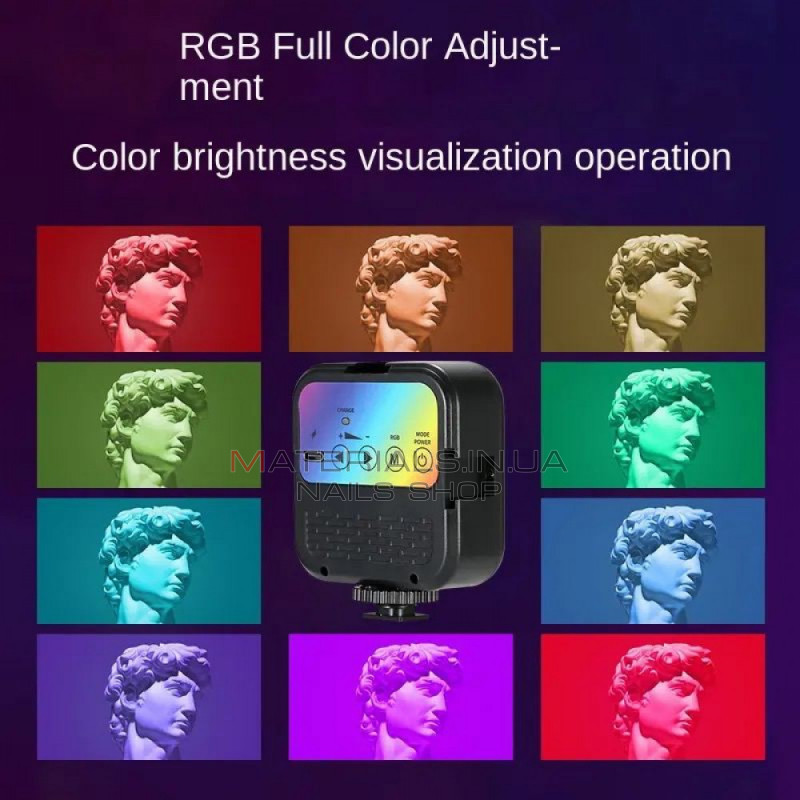 Лампа видеосвет LED AY-72 RGB