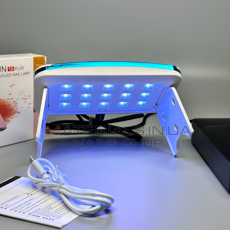 UV LED Лампа Sun 13 plus, 60Вт працює від Power Bank