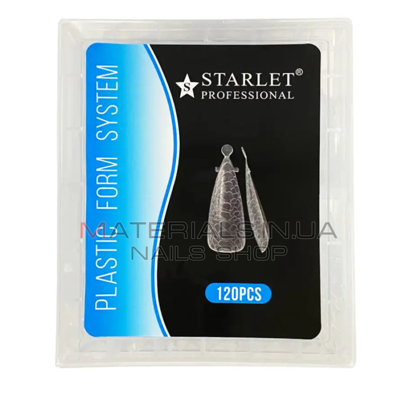 Верхні форми для нарощування нігтів Starlet Professional,120 шт( мигдаль, довгі) зі зміїним принт