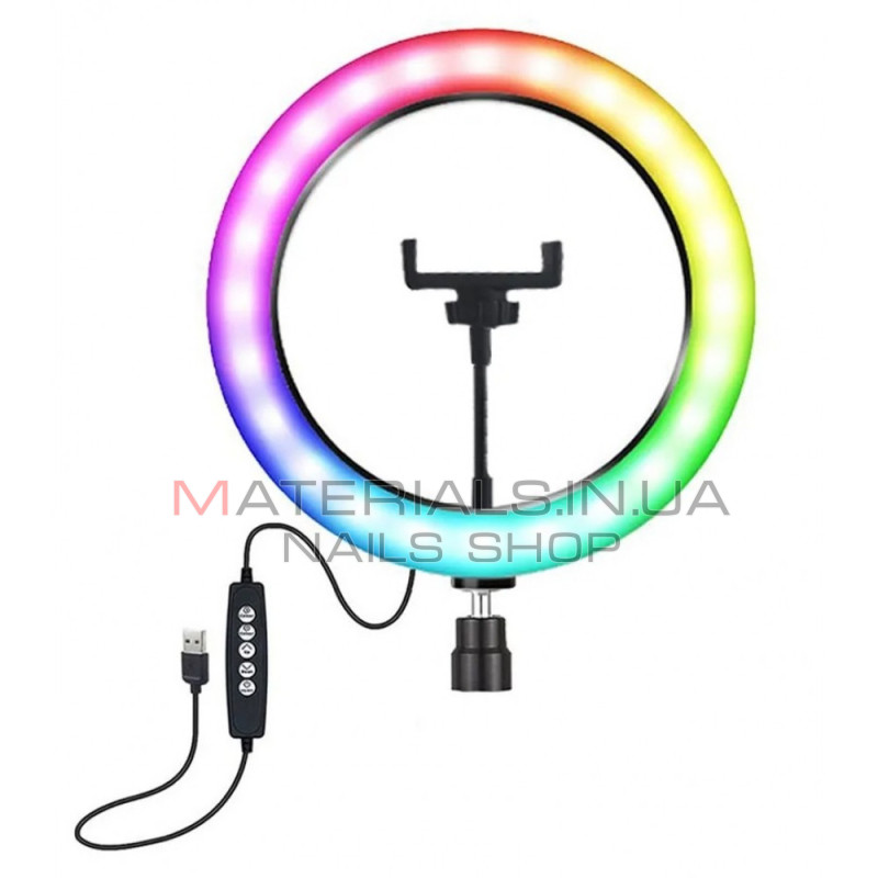 Кільцева LED-лампа 3D-30, RGB, 30 см, 12″, 120 світлодіодів, 21 RGB