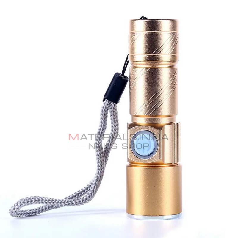 Ручной аккумуляторный карманный фонарик с USB и ZOOM SY - 501 — Black Ручной аккумуляторный карманный фонарик с USB и ZOOM SY - 501 — Black