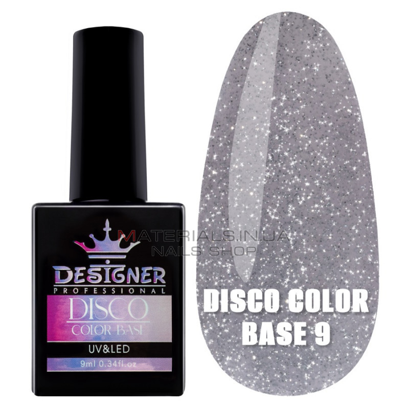 Светоотражающее базовое покрытие №9 (Лиловый), 9 мл. - Disco Color Base Дизайнер Светоотражающее базовое покрытие №9 (Лиловый), 9 мл. - Disco Color Base Дизайнер