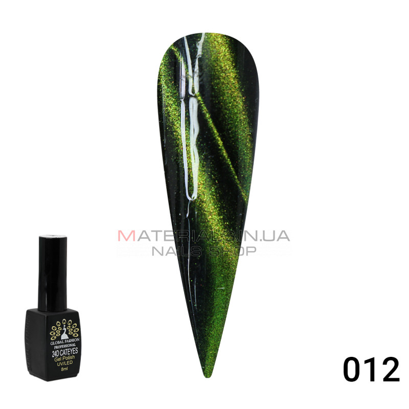 Гель лак котяче око 24D Galactic Global Fashion 8 мл, 12 Гель лак котяче око 24D Galactic Global Fashion 8 мл, 12