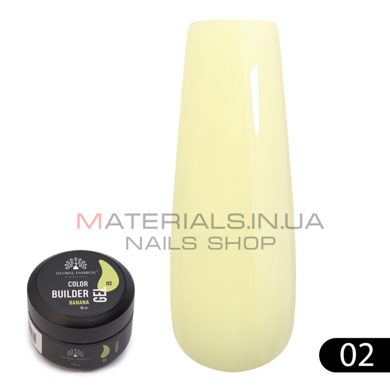 Гель для моделювання нігтів 15 гр, Color Builder Gel 02- Banana