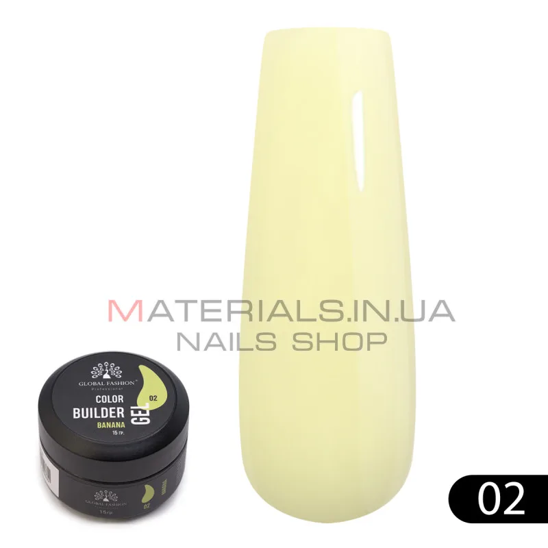 Гель для моделирования ногтей 15 гр, Color Builder Gel 02- Banana