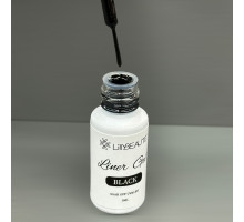 Гель-краска металлик Черная с тонкой кистью Lilly, 5 мл