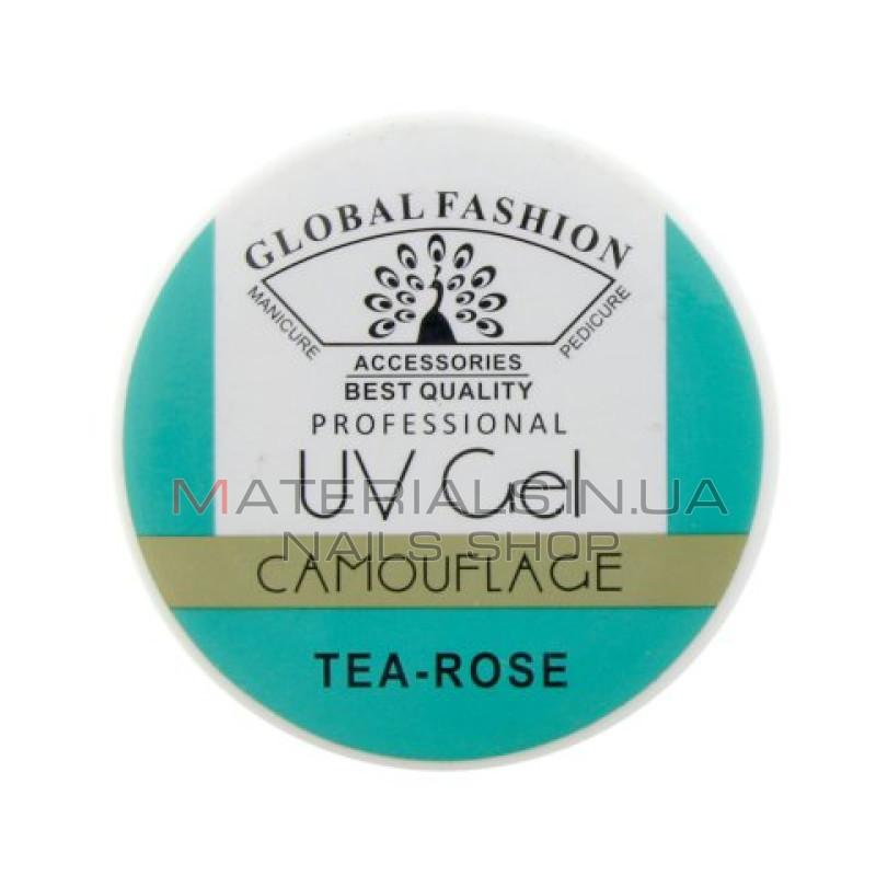Гель для нарощування нігтів камуфляж Global Fashion Tea Rose 15 г.