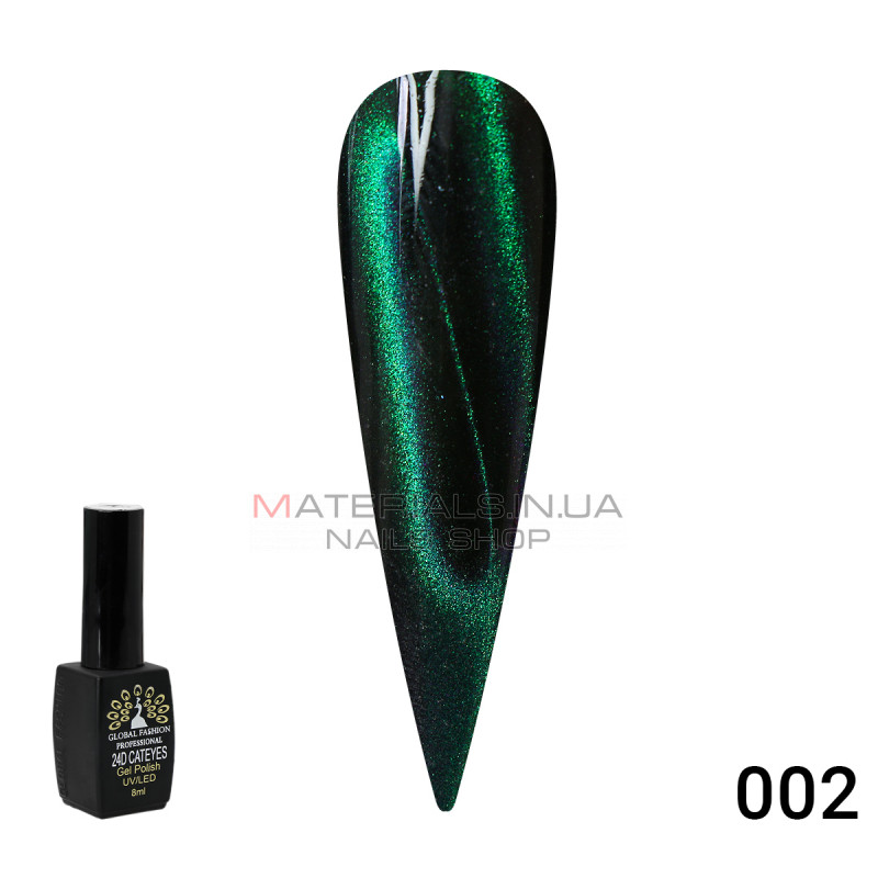 Гель лак котяче око 24D Galactic Global Fashion 8 мл, 02 Гель лак котяче око 24D Galactic Global Fashion 8 мл, 02