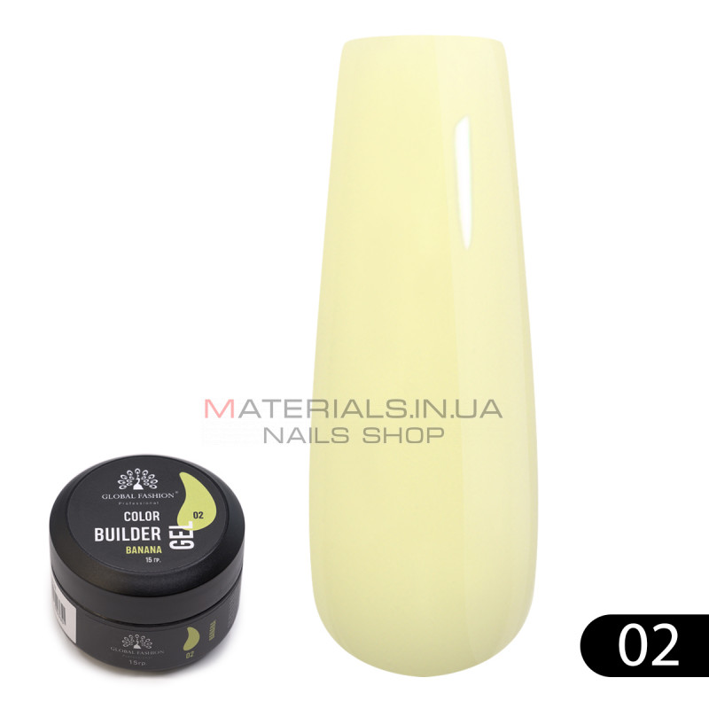 Гель для моделирования ногтей 15 гр, Color Builder Gel 02- Banana Гель для моделирования ногтей 15 гр, Color Builder Gel 02- Banana