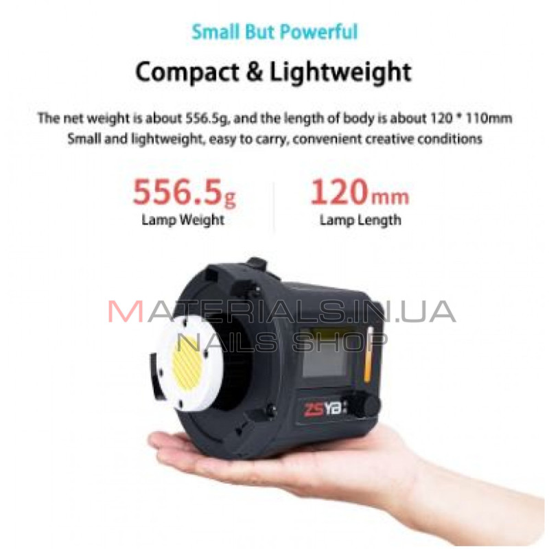 Студійний LED-прожектор ZCYB CL-80 Bi 80 Вт, 97 3200-5600 K, 12 режимів спецефектів Лампа+адаптер+акумулятор*2+зарядний пристрій+пульт
