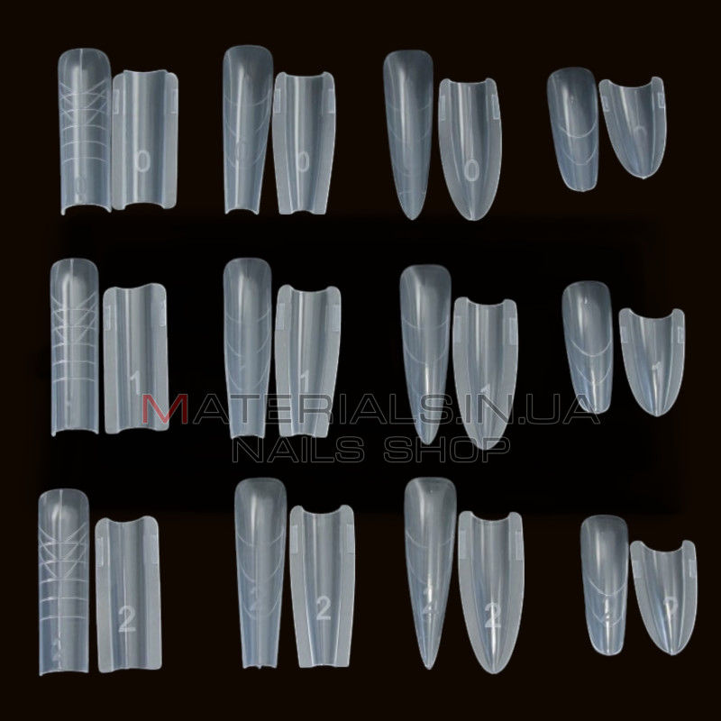 Верхні сендвіч-форми для нарощування нігтів Global Fashion Mix Dual Nail Form 4 в 1, 240 шт