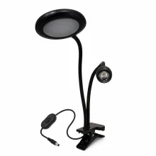 Манікюрна лампа 2в1 гелеві типси 5 Вт та LED-освітлення 12 Вт, USB, прищіпка, Black