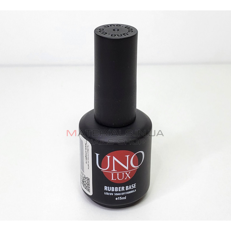 Uno Lux Rubber Base - базове каучукове покриття, 15мл Uno Lux Rubber Base - базове каучукове покриття, 15мл