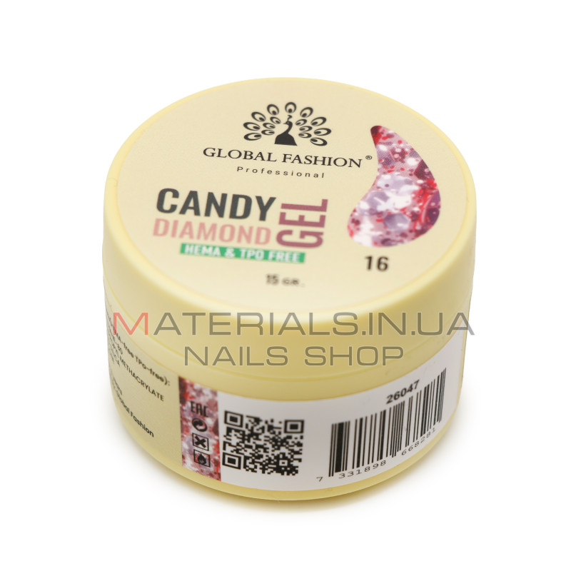 Гель для моделювання нігтів 15 г, Diamond Builder Gel 16